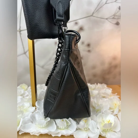 Steve Madden Black  Quilted style Crossbody Bag with Chain Strap - Picture 7 of 12